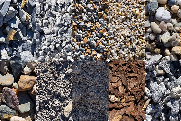 Schüttgüter wie Kies, Splitt, Hackschnitzel, Rindenmulch, Pflanzsubstrat